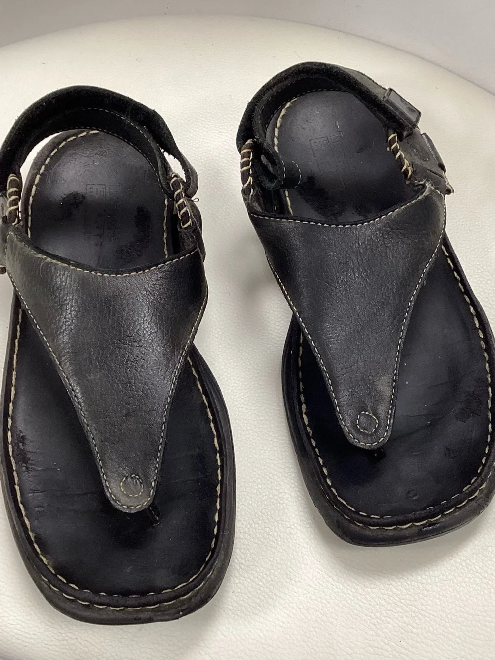 Timberland Smart Comfort Black Leather Sandals Size 8M
